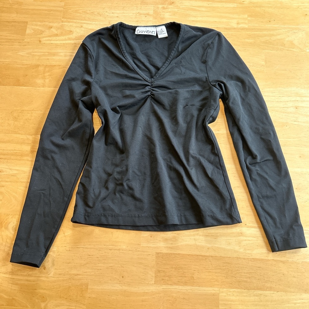 Women's Black Long Sleeve Top Medium